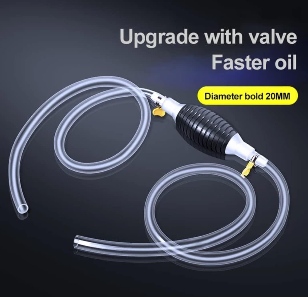 fuel transfer pump, hand siphon pump, petrol diesel oil pump, manual liquid transfer pump, portable fuel pump, emergency car fuel pump, siphon kit, rubber hand pump