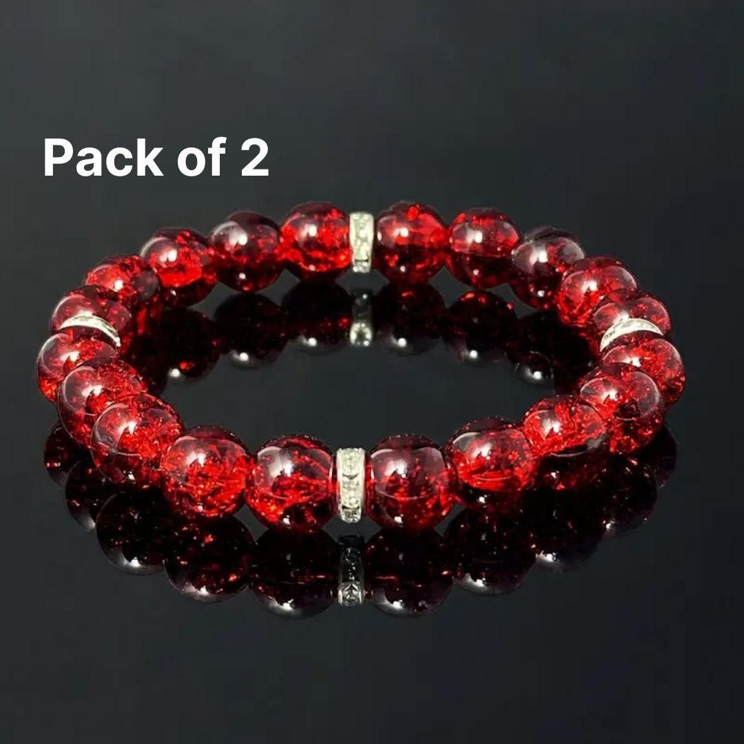 Red Crystal Wealth Bracelet for Men & Women – October Birthstone Good Luck Jewelry (Pack of 2), wealth bracelet for men, red crystal stone bracelet, unisex wealth bracelet, October birthstone jewelry, abundance stretch bracelet, glass crystal bracelet, good luck jewelry, wealth and prosperity bracelet, lucky stone bracelet for men, glass crystal red bracelet, wealth attraction bracelet, money attracting bracelet

