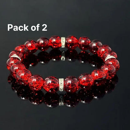 Red Crystal Wealth Bracelet for Men & Women – October Birthstone Good Luck Jewelry (Pack of 2), wealth bracelet for men, red crystal stone bracelet, unisex wealth bracelet, October birthstone jewelry, abundance stretch bracelet, glass crystal bracelet, good luck jewelry, wealth and prosperity bracelet, lucky stone bracelet for men, glass crystal red bracelet, wealth attraction bracelet, money attracting bracelet

