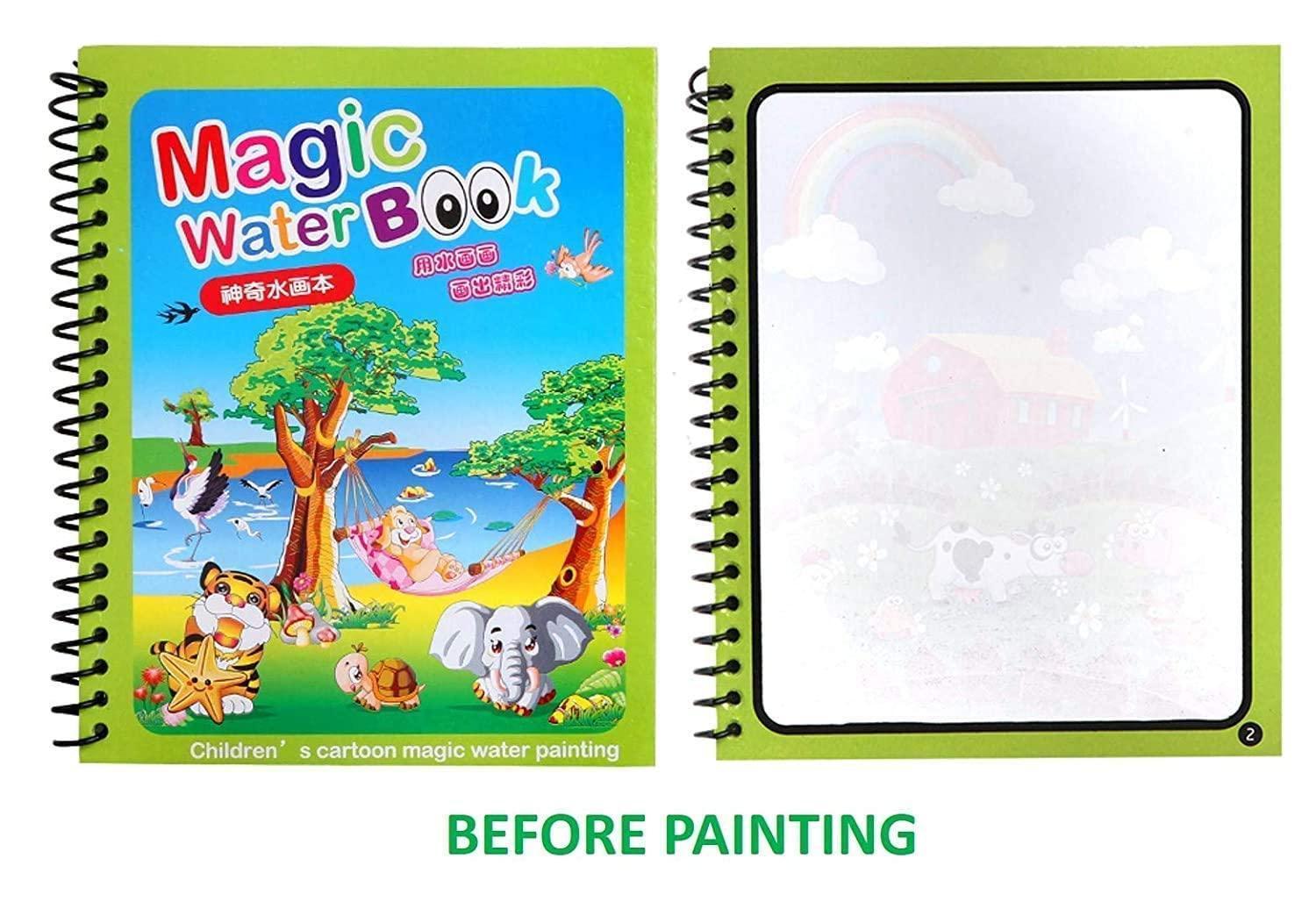 4 multi color drawing books with water pen, toddler fine motor skill toy drawing set, magic water drawing books for kids, quick dry water drawing books pack, multi color water drawing books for toddlers, reusable water drawing books with pen, toddler learning drawing toy set, magic water drawing books for fine motor skills, quick dry reusable drawing books for children