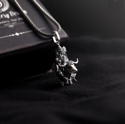 silver stainless steel shivji locket, shiva and nandi pendant necklace, lord shiva nandi pendant chain, stainless steel shivji pendant for men, silver shiva locket with nandi, spiritual shiva nandi pendant necklace, men's stainless steel lord shiva chain, shivji locket with nandi design, silver lord shiva pendant chain for men