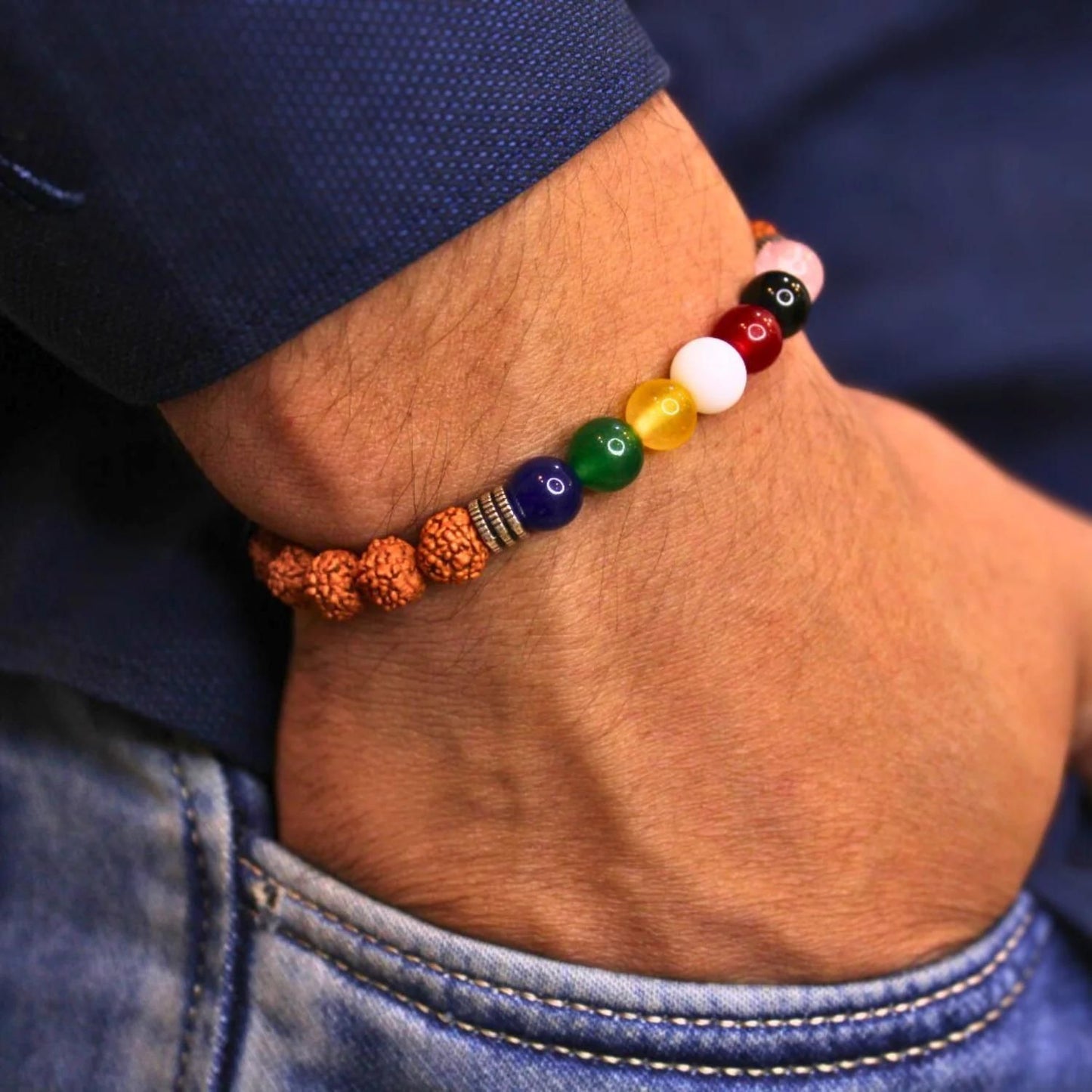 7 Chakra Rudraksha Bracelet for Men – Multicolor Spiritual Energy Healing Jewelry, 7 chakra bracelet, rudraksha bracelet for men, chakra rudraksha bracelet, multicolor chakra bracelet, spiritual bracelet for men, energy healing bracelet, rudraksha beads bracelet, men’s chakra jewelry, casual chakra bracelet, 7 chakra rudraksha beads



