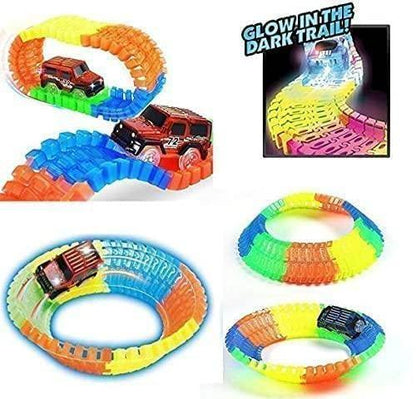 flexible bendable race car track for kids, multicolor glow in the dark race track, kids LED glowing racetrack toy, bendable race car track with lights, Magic Tracks glow in dark toy racetrack, 3D LED light race track for children, flexible race track toy for kids, multicolor LED glowing race car track, glow in dark Magic Tracks racetrack