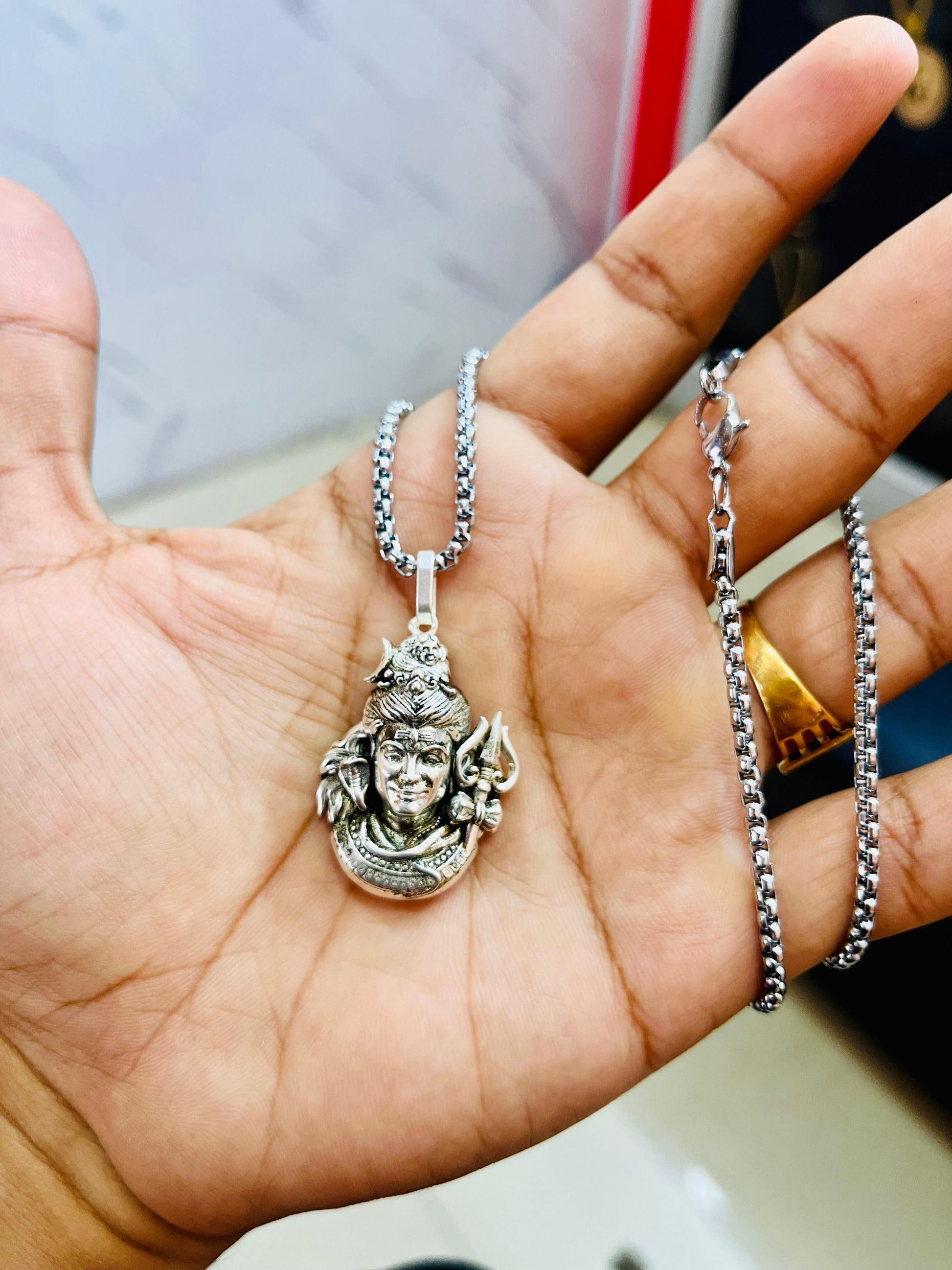 lord mahadev premium pendant chain for men in silver alloy, silver alloy shiva necklace with pendant, premium mahadev pendant necklace for men, silver alloy spiritual pendant chain for men, lord shiva silver alloy chain for daily wear, mahadev pendant silver alloy jewelry for men, buy silver alloy lord shiva necklace online india, men’s devotional silver alloy pendant chain, spiritual lord mahadev pendant necklace, silver alloy shiva locket with chain for men

