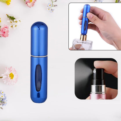mini portable perfume spray bottles for travel, refillable pocket perfume atomizer 2 pc set, mix color travel size perfume bottles