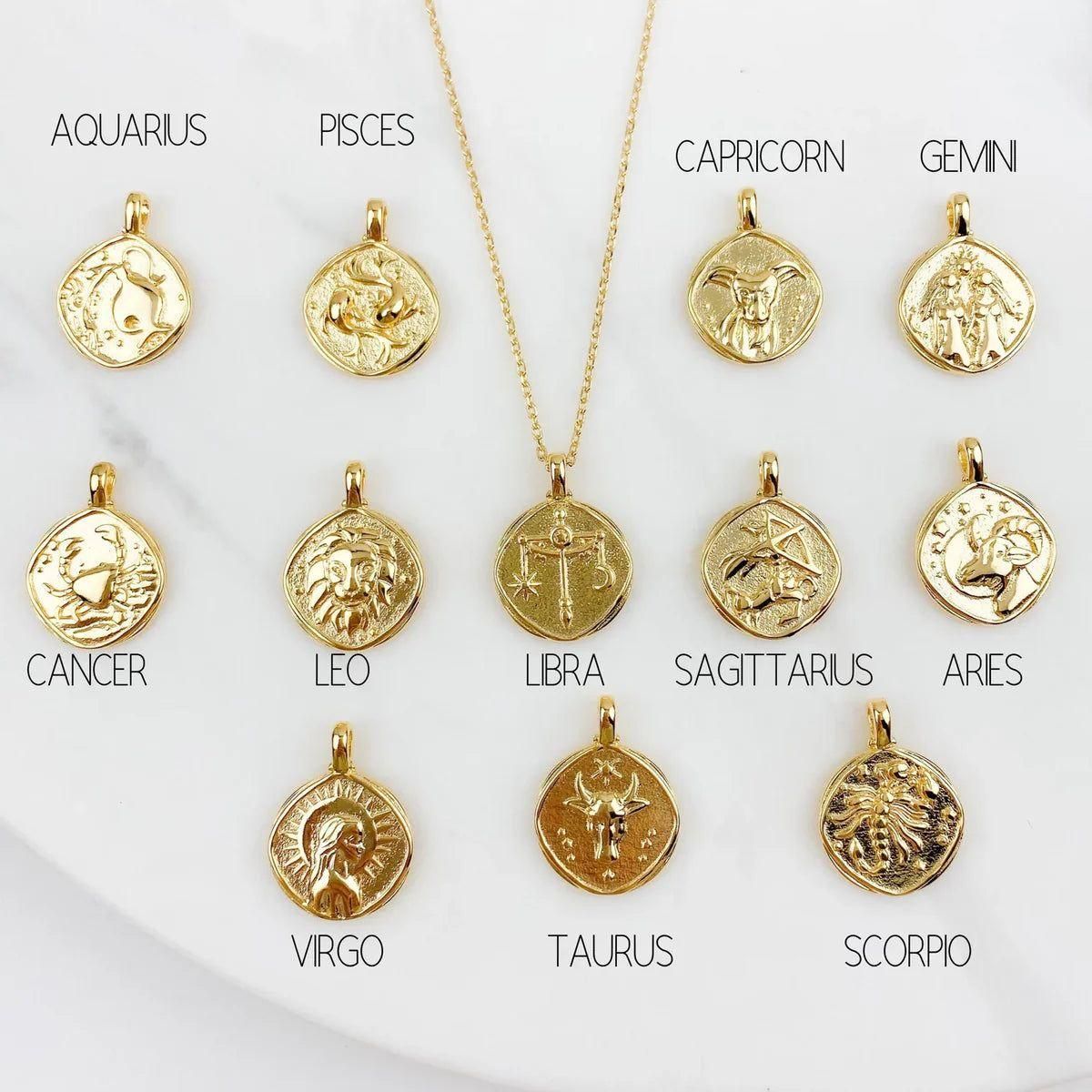 gold plated zodiac sign necklace personalized astrology pendant for men and women, custom zodiac sign necklace with astrology symbol gold plated, buy zodiac sign pendant jewelry online india, personalized astrology gold necklace unisex,