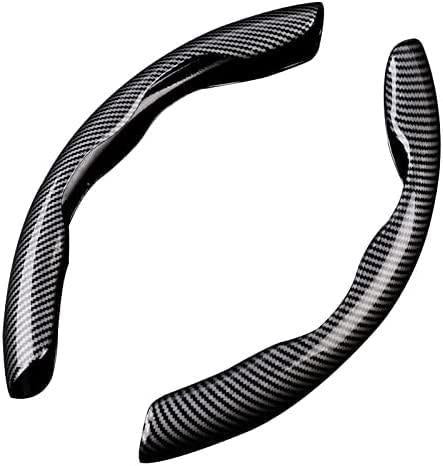 carbon fiber steering wheel cover, ABS texture steering wheel grip, anti-slip steering wheel cover, durable car steering wheel accessory, steering wheel grip cover, carbon fiber style grip cover, ABS steering wheel protector, car steering wheel cover random color