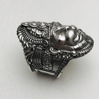 religious silver ring for men, buy hanuman silver ring online india, men's spiritual silver ring with hanuman design, silver ring for hanuman devotees, bajrangbali jewelry for men silver ring, sterling silver hanuman ring for protection