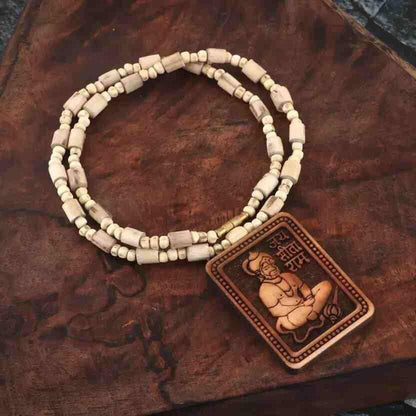 tulsi kanthi mala, hanuman pendant for men, tulsi mala with pendant, wooden hanuman locket, men’s spiritual mala set, tulsi mala pack of 2, hanuman pendant with chain, wooden locket set for men, tulsi kanthi mala with hanuman locket, devotional pendant for men

