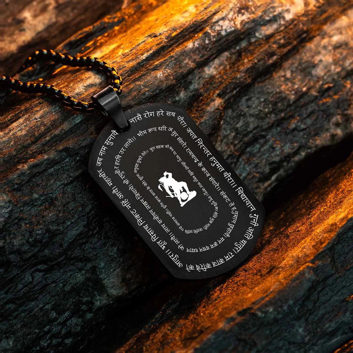 Hanuman Chalisa Pendant with Chain – Stainless Steel Religious Jewelry for Men, Hanuman Chalisa pendant, Hanuman Chalisa pendant with chain, stainless steel Hanuman pendant, men’s Hanuman pendant necklace, religious pendant for men, casual Hanuman pendant, spiritual jewelry for men, Hanuman Ji pendant chain, Hanuman devotional pendant, men’s stainless steel chain with pendant

