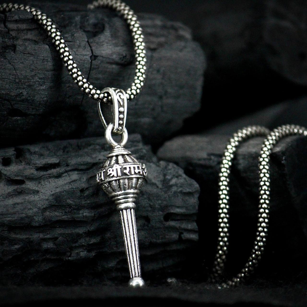  silver hanuman ji locket combo men, spiritual hanuman pendant chains men,  silver oxidized hanuman chain combo men
