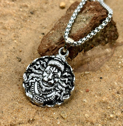 men’s oxidized hanuman pendant jewelry, hanuman ji pendant set for men,