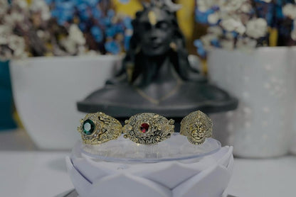 Religious Ring Combo of Shivji Ganeshji & Hanumanji | God Rings for Men & Women, shivji ring, hanumanji ring, ganeshji ring combo, religious rings for men, god rings for men and women, hindu god rings, alloy spiritual rings, combo of god rings, shiva hanuman ganesh ring, trinity god rings combo, adjustable religious rings, devotional rings for daily wear, casual wear god rings, ganesha ring for protection, hanuman ring for strength