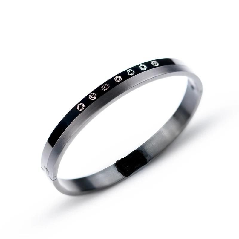 7 chakra bracelet men India, stainless steel energy kada, chakra healing bracelet for men, spiritual balance bracelet men, men's strength energy bracelet, chakra jewelry for men, durable men's stainless steel bracelet, chakra energy kada online India, men's spiritual jewelry, stylish chakra bracelet men

