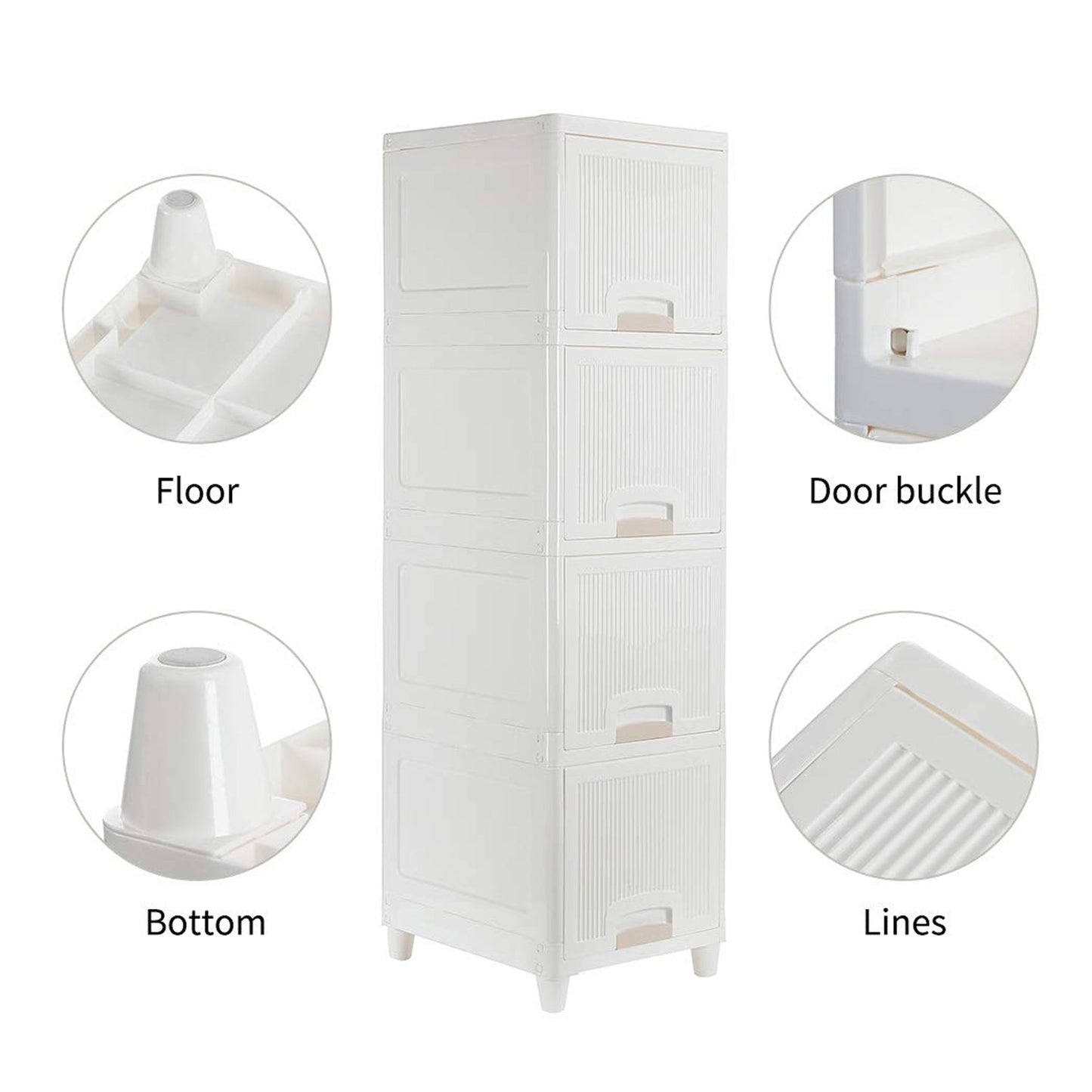 modular plastic drawer organizer for bedroom and kitchen, space-saving foldable drawer cabinet for daily use, plastic multi-layer storage solution for small spaces, compact home storage cabinet with foldable drawers