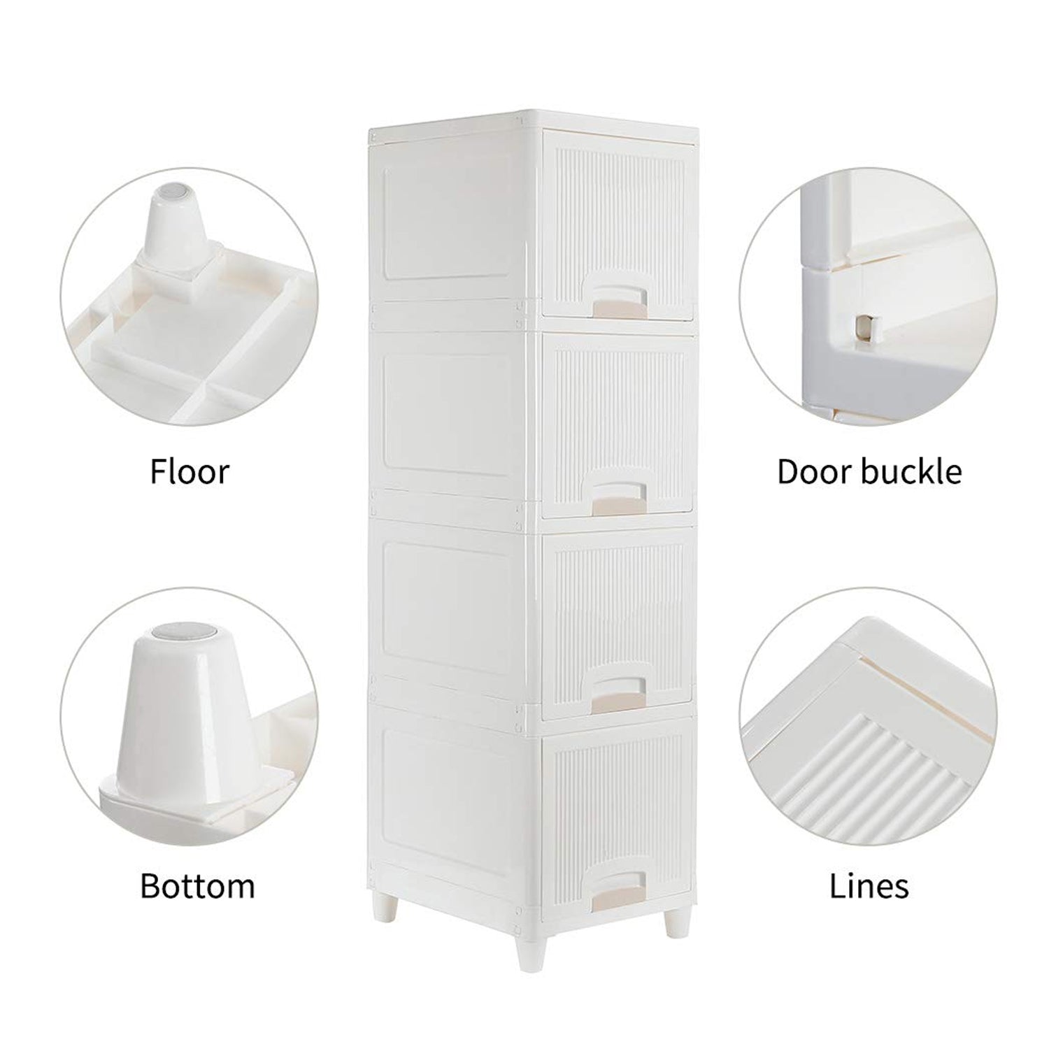 modular plastic drawer organizer for bedroom and kitchen, space-saving foldable drawer cabinet for daily use, plastic multi-layer storage solution for small spaces, compact home storage cabinet with foldable drawers