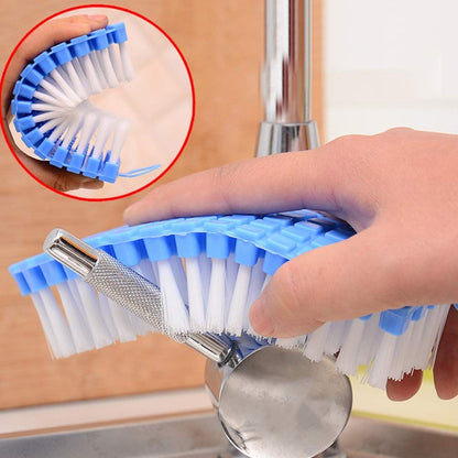 Plastic brush for thorough home cleaning, flexible cleaning brush, plastic multipurpose brush, bendable kitchen brush, bathroom cleaning tool, tap cleaner, household scrubber, tile brush