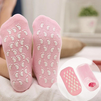 Gel socks for moisturizing feet. gel moisturizing socks, silicone heel socks, foot care socks, cracked heel socks, reusable foot sleeve, moisturizing socks for dry feet
