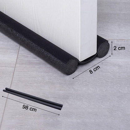 Door draft guard with twin seals, prevents heat loss. door draft stopper, twin draught guard, under door seal, door noise blocker, door dust stopper, fabric door seal, window draft stopper, energy saving door guard, door seal guard 98cm