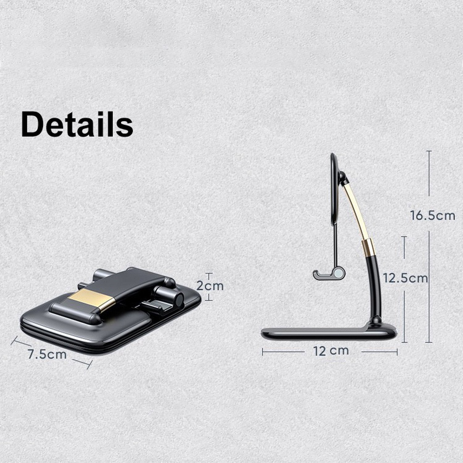 foldable desktop device stand, mobile kickstand desk