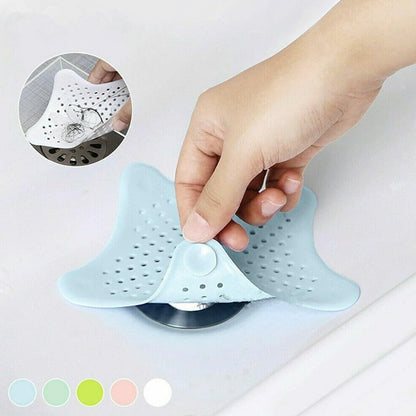Drain strainer in star shape for kitchen or bathroom, star shape drain filter, hair catcher for sink, suction cup drain strainer, bathroom sink hair stopper, kitchen sink strainer, drain cover trap