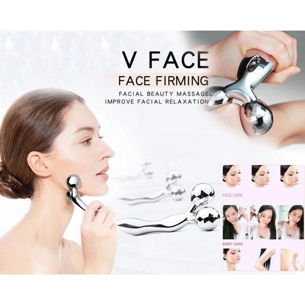 Skin care roller with 3D facial massager. 3D face roller, face massager for women, solar microcurrent roller, skin tightening tool, facial massage roller, y-shaped face massager