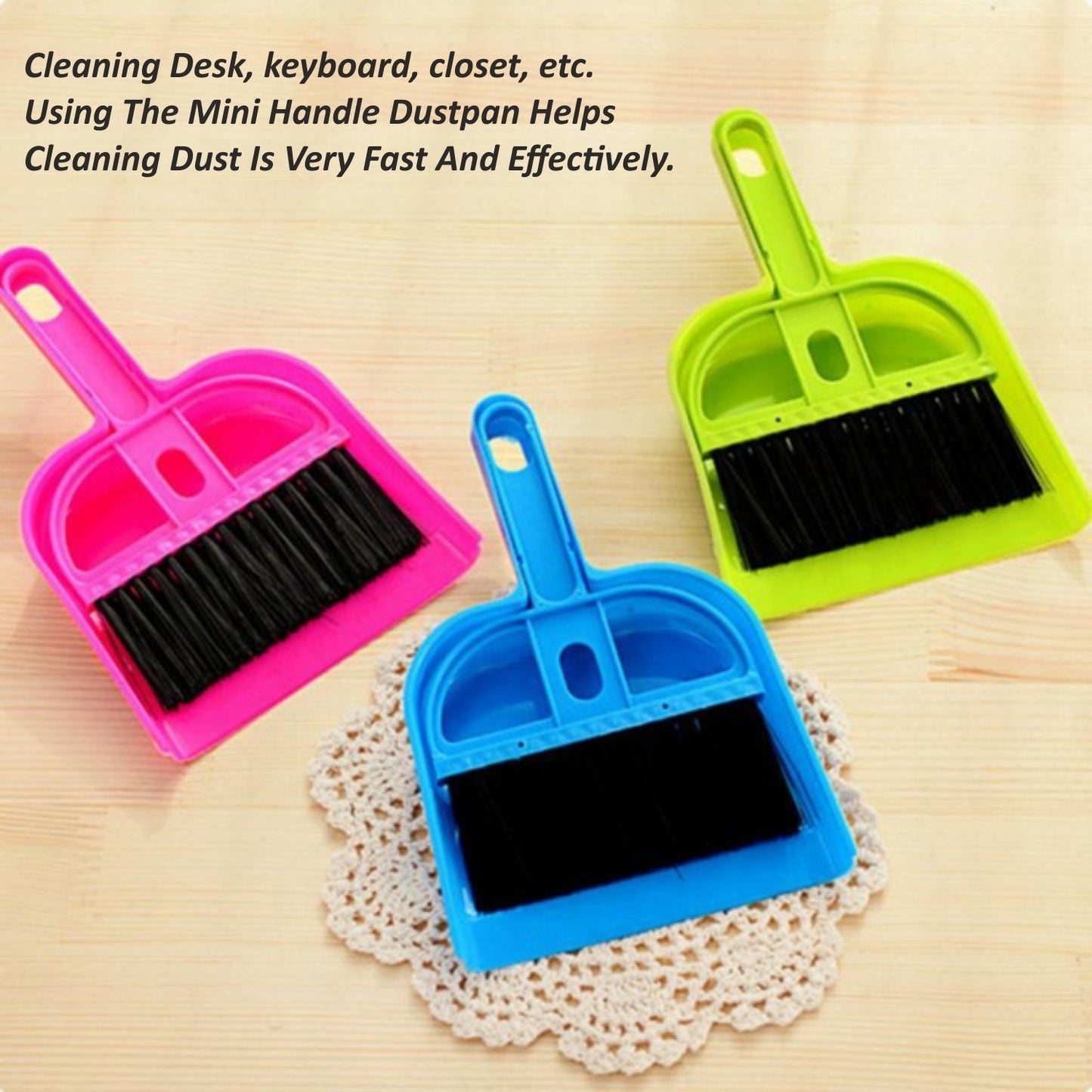 Compact cleaning set with plastic dustpan and brush. mini dustpan set, brush and pan cleaning tool, keyboard cleaning brush, car dashboard cleaner, table crumb brush, compact dustpan and broom set