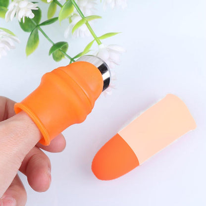 Thumb cutter with sharp blade for precise vegetable cutting, vegetable thumb cutter, thumb knife for vegetables, small vegetable cutter, kitchen cutting tool, thumb blade cutter, finger cutter knife, mini vegetable slicer