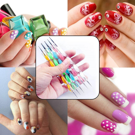 nail art point pen set, 5 pcs nail dotting tools, nail art tools for women, dotting pen for nail design, DIY nail art pen set,