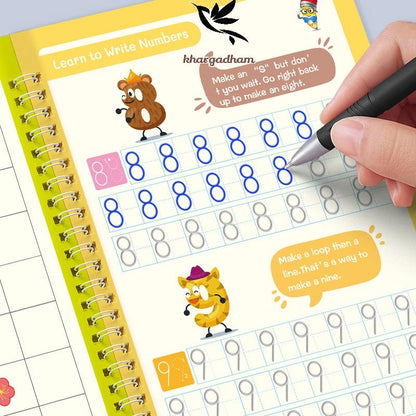 handwriting workbook for kids, reusable copybook India, Sank Magic practice book, kids handwriting practice, reusable writing book set, handwriting practice copybook, kids writing workbook, magic copybook for kids, handwriting practice set, reusable workbook for children

