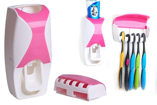 Toothbrush and toothpaste dispenser combo, automatic toothpaste dispenser, toothbrush holder wall mount, touch free toothpaste squeezer, kids toothpaste dispenser, hygienic bathroom accessories