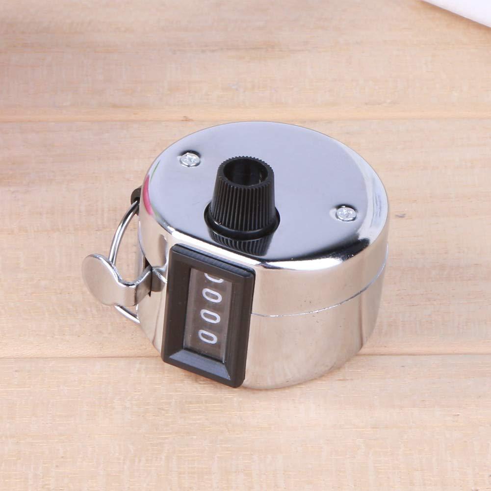 Compact tally clicker with 4-digit count capability. manual tally counter, 4 digit hand counter, metal tally counter, people counting tool, mechanical clicker, sports lap counter, inventory tally, hand click counter, attendance counter, finger ring tally counter