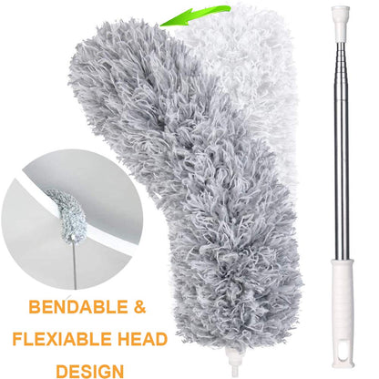 microfiber duster, telescoping duster, extendable pole duster, bendable duster, washable microfiber duster, 5‑in‑1 duster kit, high ceiling duster, dusting tool kit

