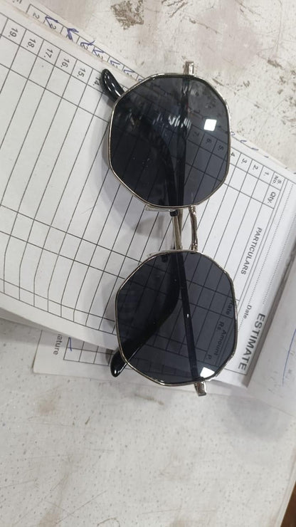trendy Korean-style black sunglasses men women, octagon round UV protection shades, Korean style black sunglass for men and women, black round octagon sunglasses UV protection, stylish Korean sunglasses black frame, unisex octagon black sunglasses trendy, UV protection sunglasses black octagon frame, round black sunglasses Korean design, men and women black octagon sunglasses