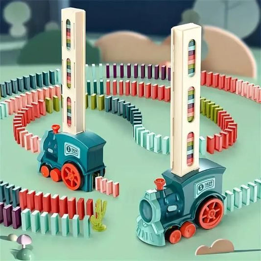 Automatic Train Toy Domino Set for Kids | BPA-Free Plastic Toy with Sound Effects & Colorful Blocks, train toy domino set, domino train toy for kids, automatic domino train set, kids domino toy with sound, BPA-free train toy, domino toy with sound effects, domino setting train toy, educational toys for kids, train toy with colorful dominoes, train domino set BPA free, plastic domino train toy, kids motor skill toys, domino train engine toy, sound effect train toy for children, domino toys for hand eye 