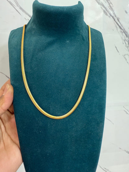 men’s golden snake chain gold plated stainless steel necklace, best gold plated snake chain necklace for men India, durable stainless steel golden chain for casual wear, men’s casual gold chain with snake design, gold plated necklace for men daily wear, stainless steel snake chain for men fashion, stylish golden chain necklace for men, lightweight gold plated chain for office and casual use, men’s gold plated stainless steel chain online India, trendy golden snake chain for men outfits

