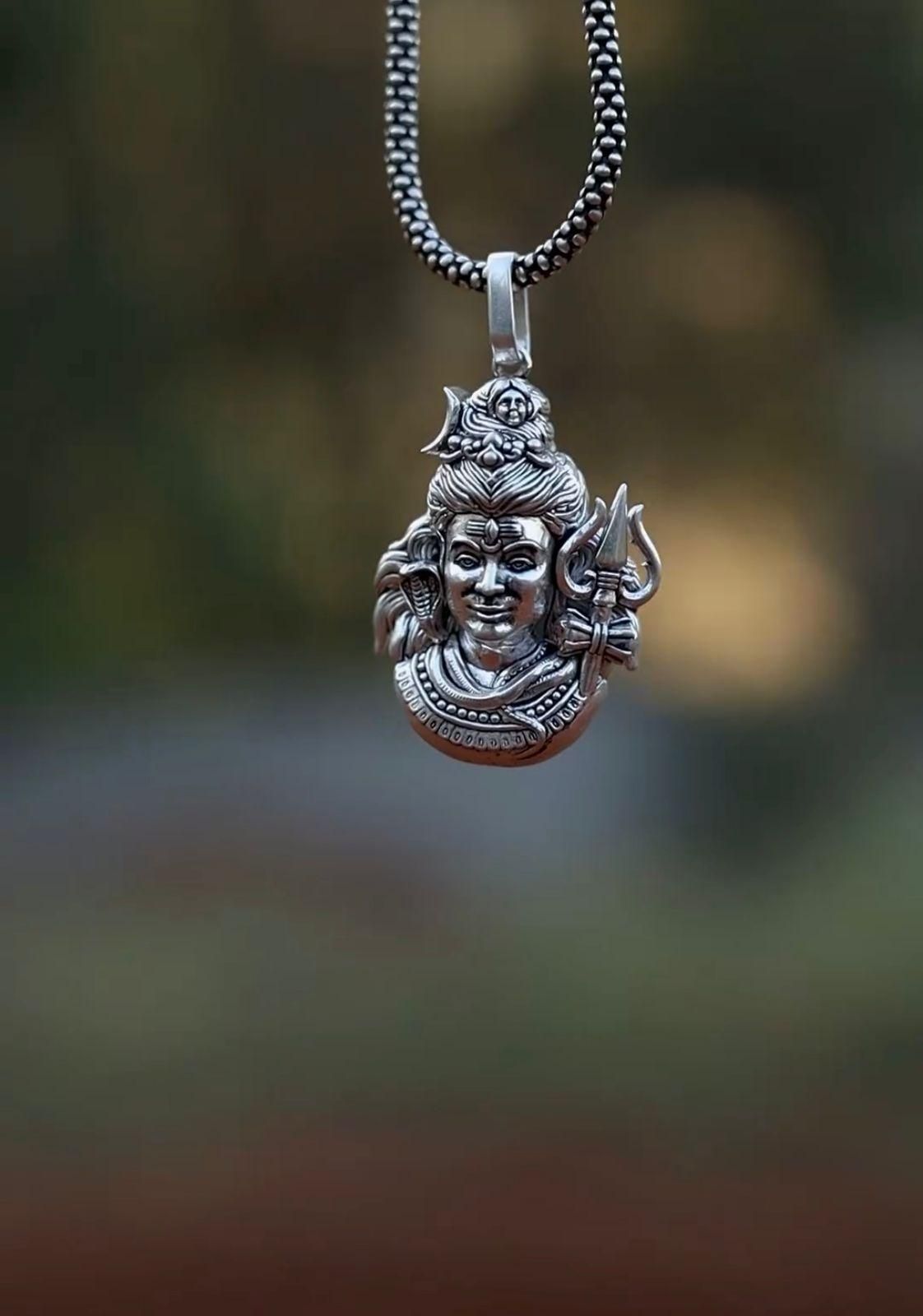 mahadev pendant, silver alloy necklace, lord shiva chain, shiva pendant for men, silver alloy pendant chain, spiritual necklace for men, mahadev jewelry for men, silver shiva necklace, premium shiva pendant, lord shiva pendant chain


