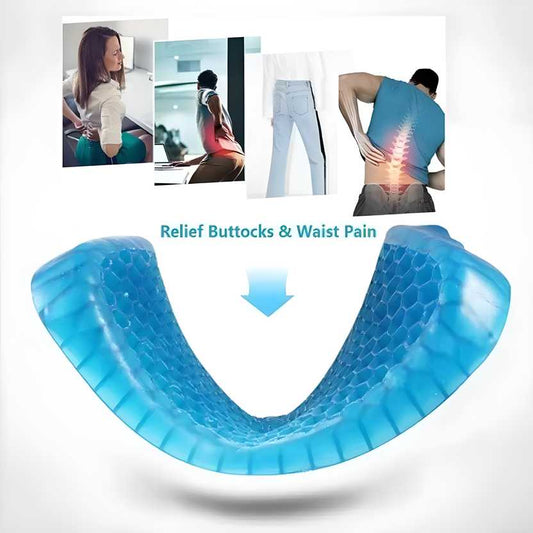 Orthopedic Gel Seat Cushion for Tailbone & Back Pain | Silicone Non-Slip Pad for Office, Car & Wheelchair, gel seat cushion, silicone seat cushion, orthopedic gel cushion, tailbone pain relief cushion, coccyx support cushion, gel cushion for office chair, seat cushion for wheelchair, non-slip gel cushion, breathable cushion for long sitting, washable gel seat pad, cushion for hemorrhoids relief, car seat cushion for back pain, portable seat cushion India, eco-friendly gel cushion, soft cushion for chair