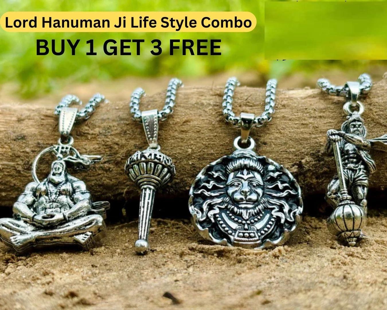 Lord Hanuman Chain With Pendant (Pack of 4) | Oxidized Silver Hanuman Ji Pendant Combo for Men,  Hanuman pendant with chain, lord hanuman chain pendant, hanuman ji oxidized silver pendant, hanuman pendant pack of 4, hanumanji locket with chain, oxidised silver hanuman pendant, hanuman ji chain for men, hanuman necklace combo, hanuman ji pendant set, hanuman chain pendant for men, religious hanuman pendant set, pack of hanuman pendants, hanuman oxidised chain, hanuman pendant silver color, hanuman ji combo 