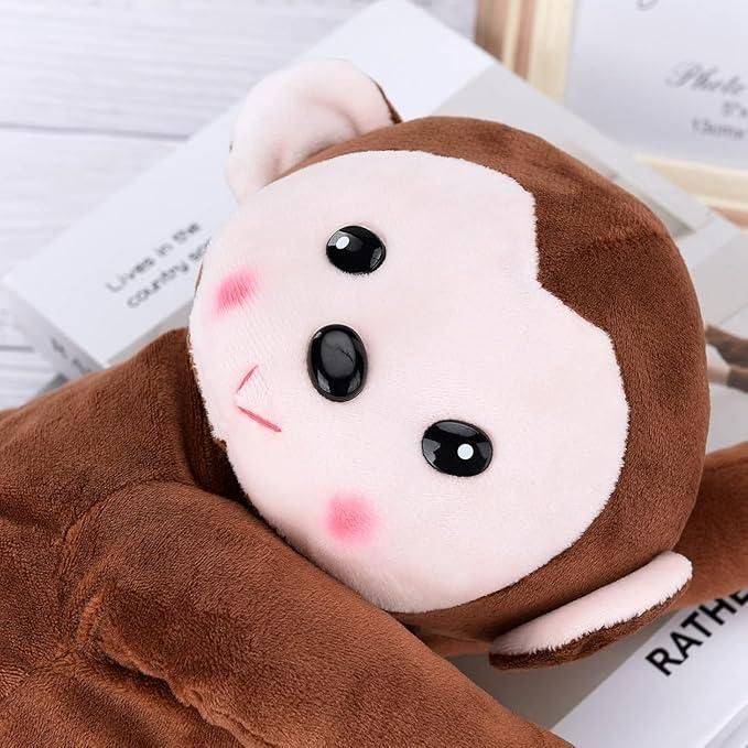 Monkey tissue holder plush, cartoon style tissue box holder, kids tissue box cover monkey design, soft plush tissue holder for kids, monkey shaped tissue box,