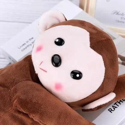 Monkey tissue holder plush, cartoon style tissue box holder, kids tissue box cover monkey design, soft plush tissue holder for kids, monkey shaped tissue box,