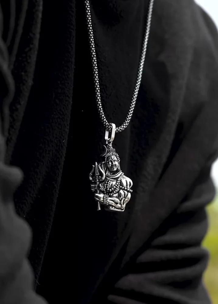 shiva pendant, silver shiva locket, shankar locket for men, mahadev pendant, lord shiva chain, silver pendant for men, spiritual locket for men, silver shiva chain, shiva locket with chain, lord shiva necklace

