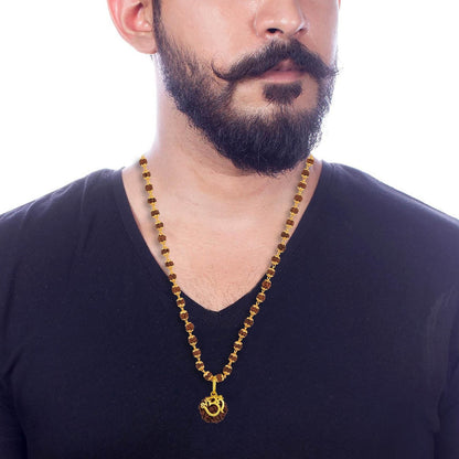 5 mukhi rudraksha, rudraksha chain, gold plated mala, brass rudraksha mala, spiritual rudraksha necklace, rudraksha jewelry for men, gold plated rudraksha chain, rudraksha mala for men, spiritual jewelry men, brass mala necklace

