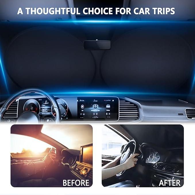 folding car window sunshade, UV protection car sunshade, heat blocking car visor, foldable sunshade cover, car window heat shield, car sun visor foldable,