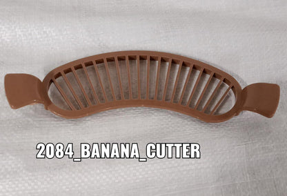 Handy plastic banana cutter with comfortable handle. banana slicer cutter, banana chopper tool, fruit salad cutter, banana cutting tool, kitchen fruit slicer, plastic banana slicer, uniform banana slices