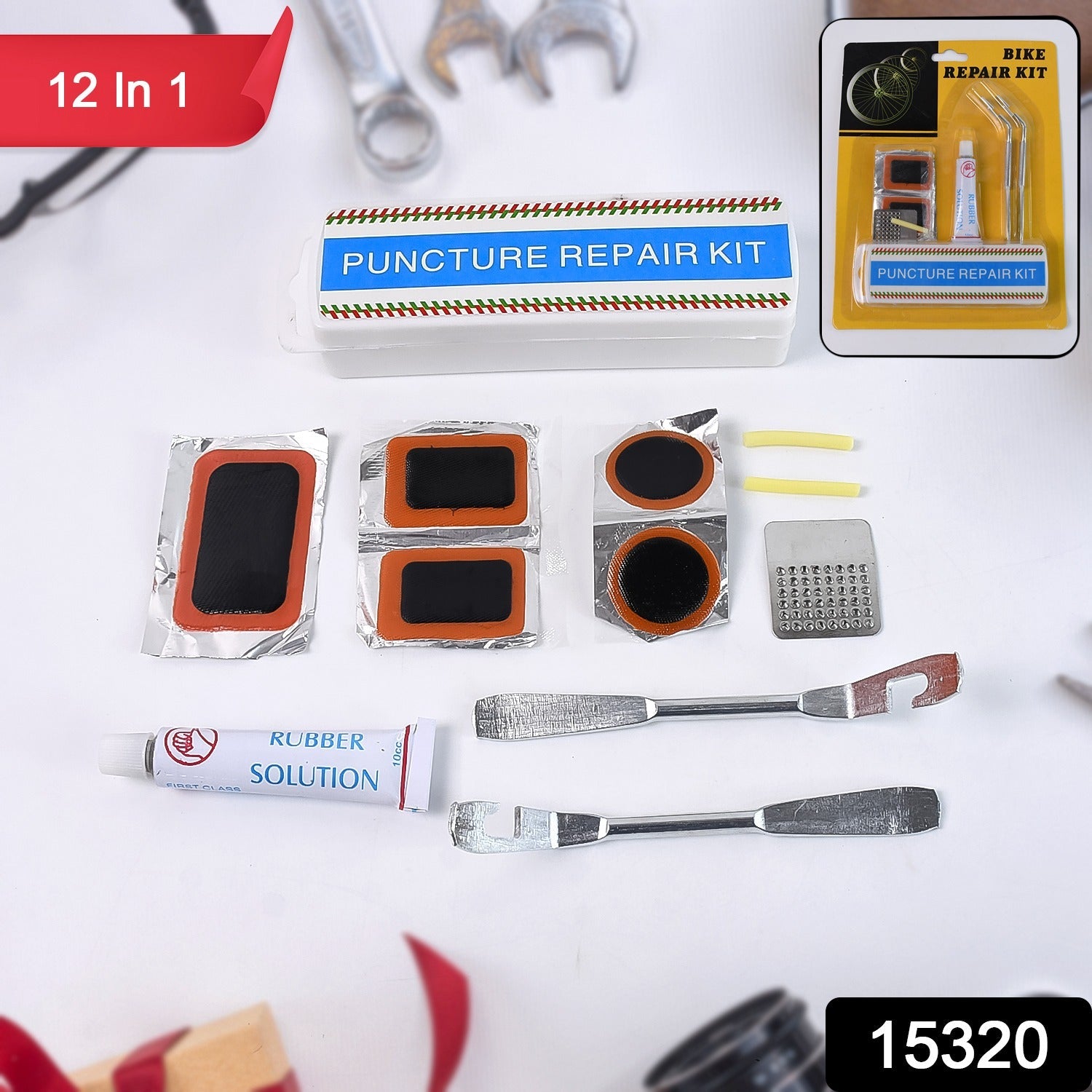 bicycle tire repair kit, cycle puncture repair kit, puncture repair set, cycle tire patch kit, bike tire repair tools, cycle puncture kit with adhesive, tire repair kit for bicycle, portable cycle repair kit, puncture kit for cycle, tire puncture kit India

