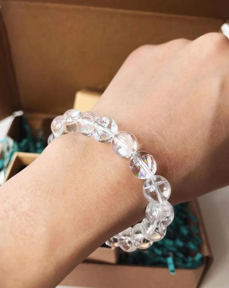 clear quartz healing bracelet men women, crystal healing bracelets pack of two, clear quartz bead bracelet unisex, healing crystal bracelet set men women, pack of 2 clear quartz bracelets, men's clear quartz bracelet healing, women's crystal healing bracelet quartz, clear quartz beaded bracelet for healing, unisex clear quartz bracelets pack of 2
