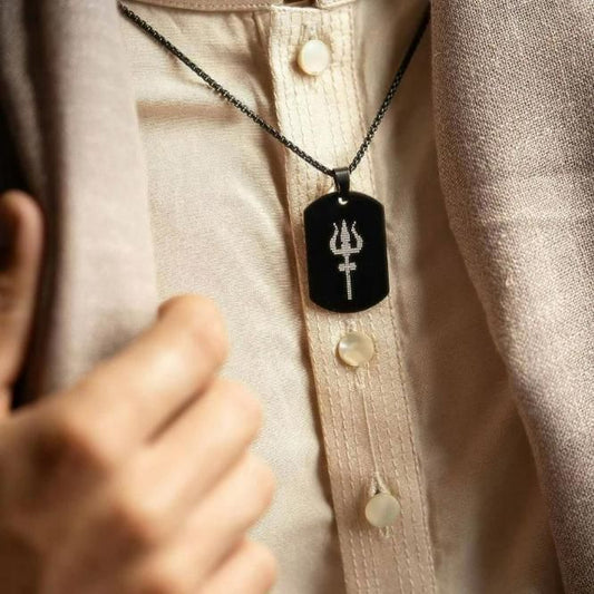 Mahadev Trishul Pendant with Chain for Men | Lord Shiva Trishul Locket Necklace, mahadev trishul pendant, trishul pendant for men, mahakal pendant with chain, shiva trishul locket, lord shiva pendant chain, mahadev chain for men, trishul locket silver, om trishul mahadev pendant, shivji trishul chain, mahadev necklace online, casual spiritual chain, alloy trishul pendant, mahadev locket for men, free size shiva pendant, mahadev jewelry for men