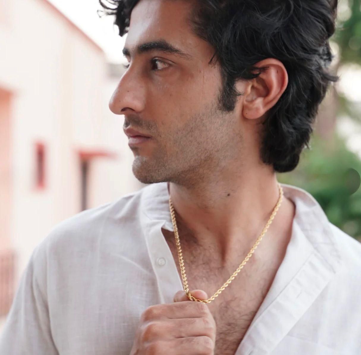 Men’s Golden Rope Chain – Gold Plated Stainless Steel Casual Chain,  men’s golden rope chain, gold plated stainless steel chain, golden rope chain for men, casual gold chain men, gold plated jewelry men, men’s chain for casual wear, heavy gold plated chain, stainless steel rope chain, stylish men’s gold chain, gold chain pack for men