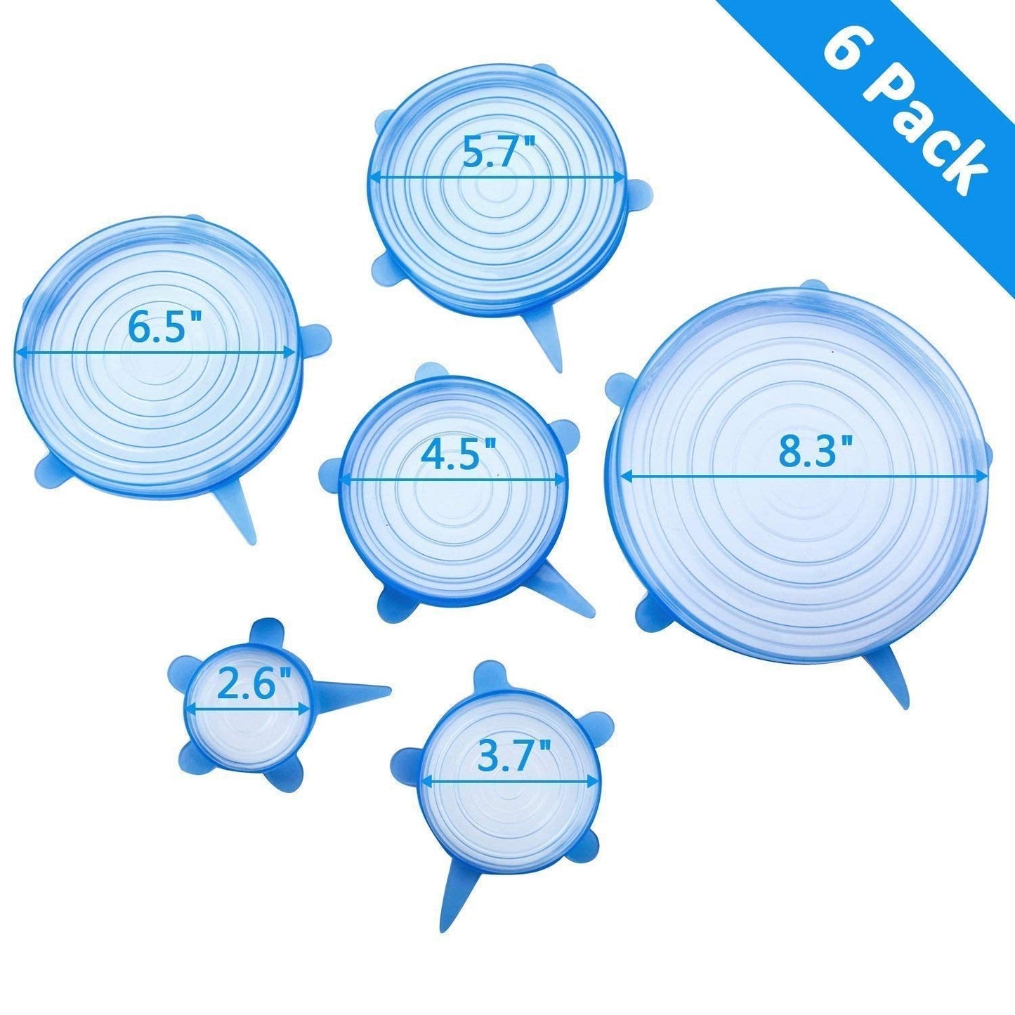 Microwave-safe silicone stretch covers, silicone stretch lids set, reusable food covers, BPA free silicone lids, airtight silicone lids, microwave safe food lid, eco-friendly food storage covers, flexible kitchen lid set